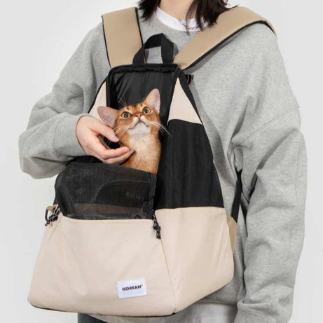 CuddleBaby Front Pet Carrier Backpack Air Almond