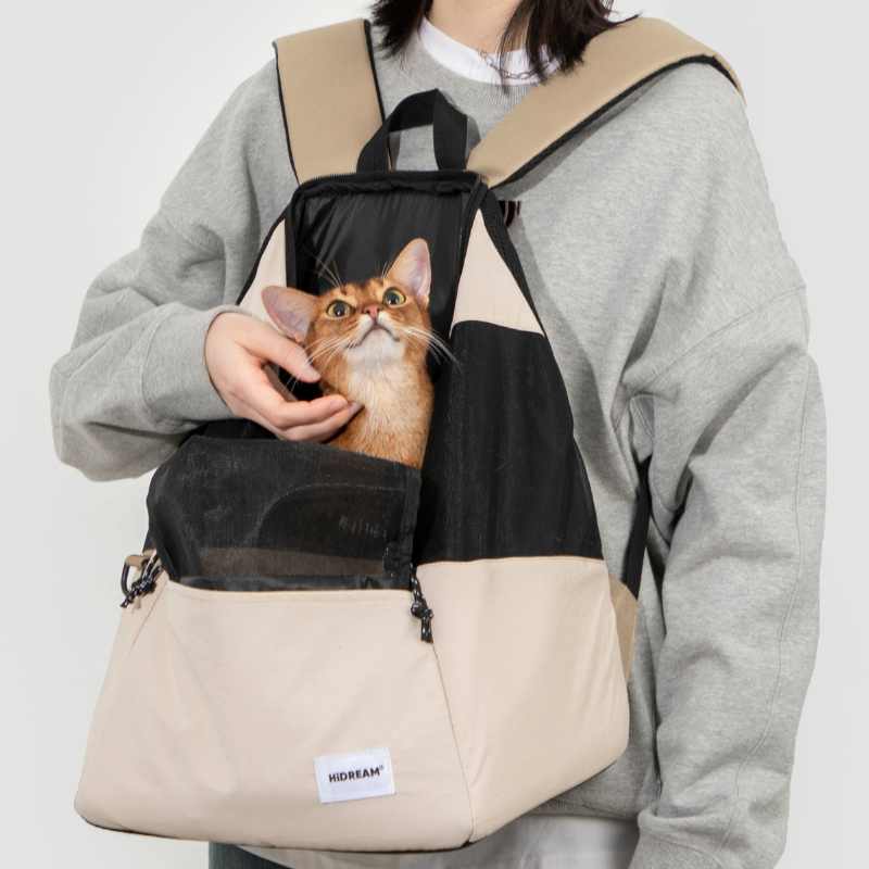 CuddleBaby Front Pet Carrier Backpack Air Almond