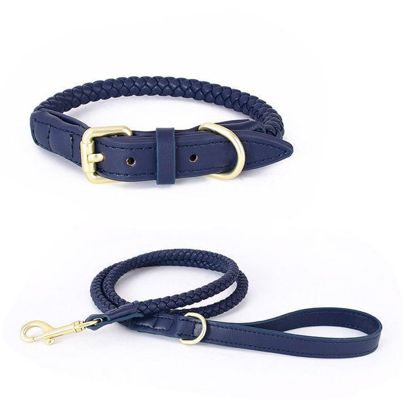 Premium Handcrafted Leather Dog Collar Kit Salvia Blue
