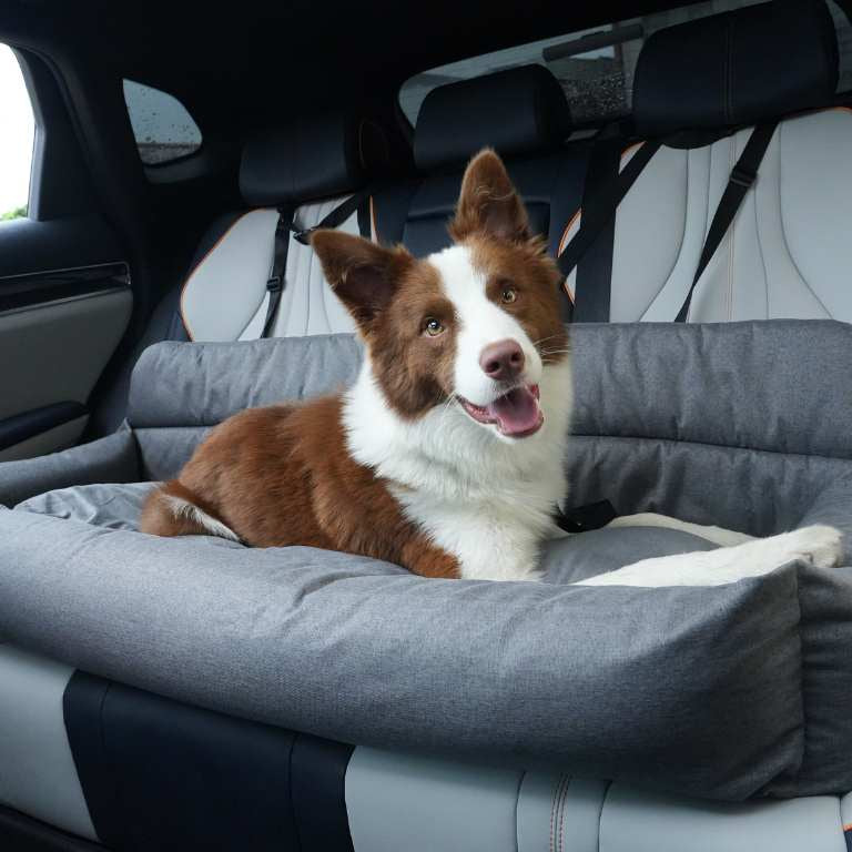 UltraSoft Large Dog Car Bed Grey X-Large Three-Row