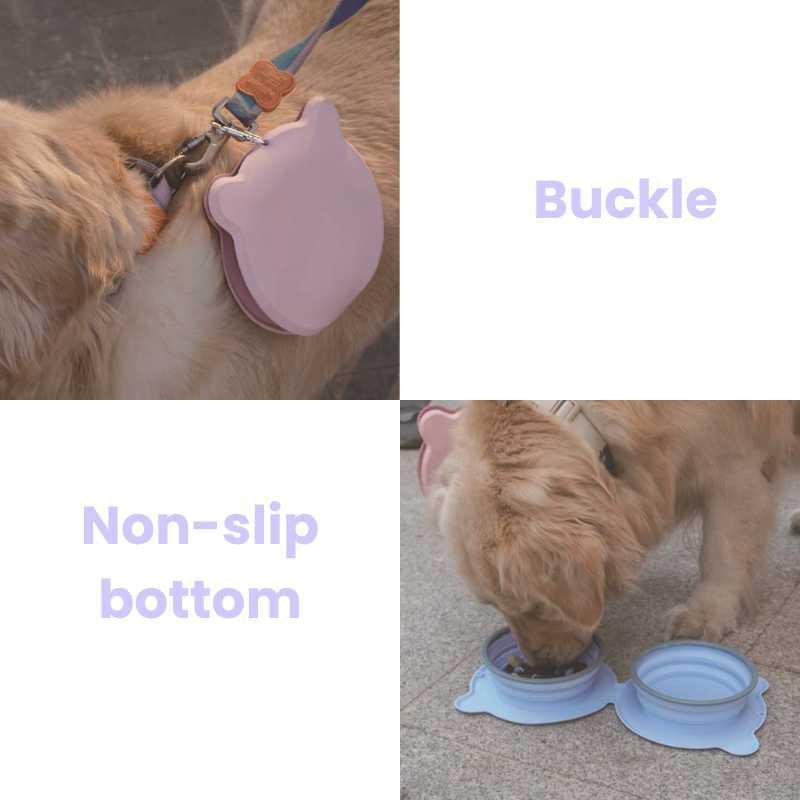 2-in-1 Portable and Collapsible Travel Dog Water Bowl