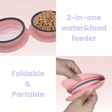 2-in-1 Portable and Collapsible Travel Dog Water Bowl