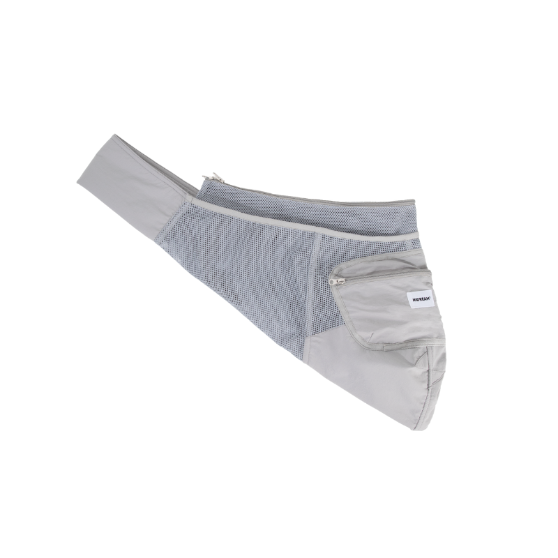 Gray urbanTrail breathable pet sling bag with mesh panel and zippered pocket for comfortable pet carrying