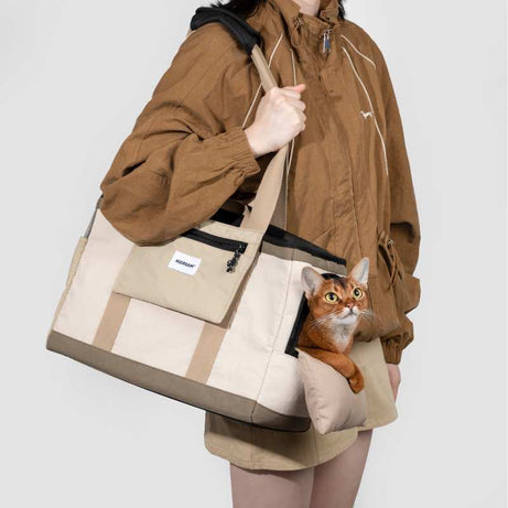 Tote Pet Travel Carrier Bag Air Almond