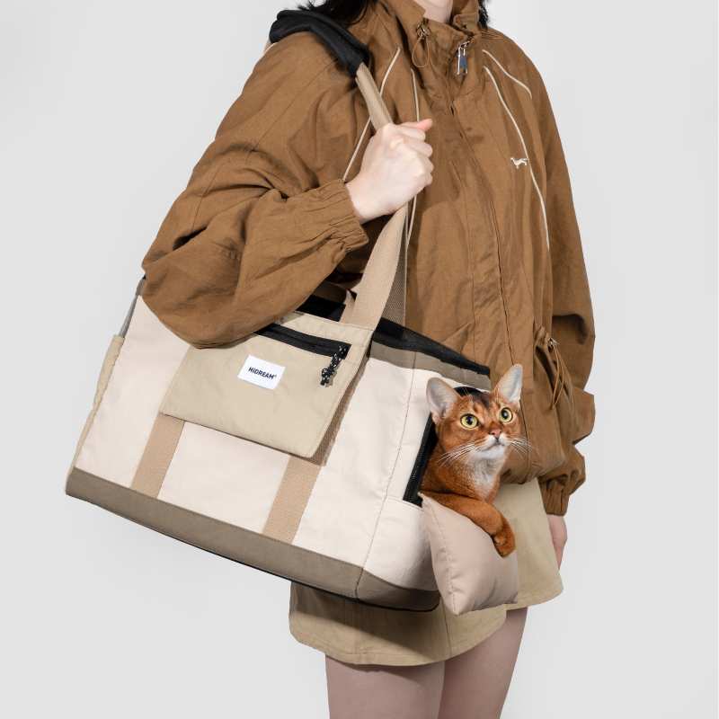 Tote Pet Travel Carrier Bag Air Almond
