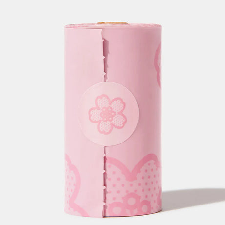Vetreska Scented Poop Bag Dispensers and Bags| Flora & Cherry Blossom & Strawberry Cherry blossom 5 rolls