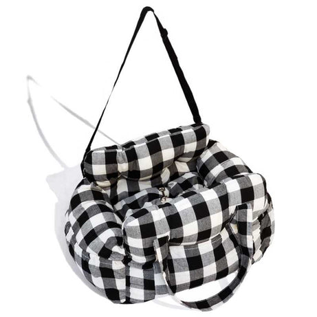 Julibee's Copilot Dog Car Seat - Plaid Pattern, L-Double Size for Pet Travel