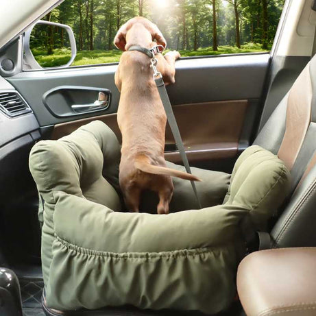 Copilot Dog Car Seat - Olive Green, Secure Pet Travel Booster for Cars