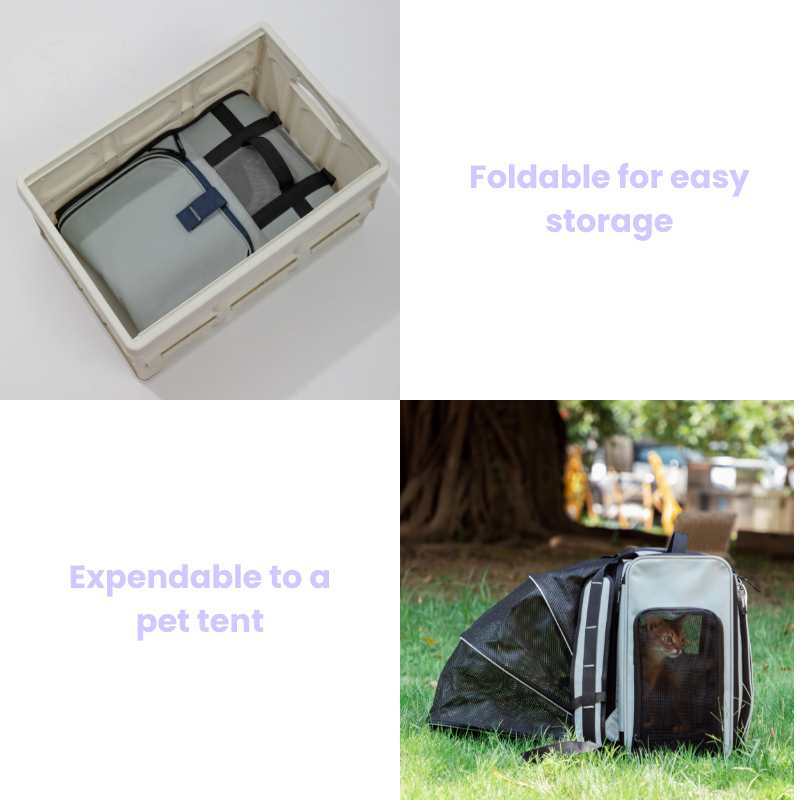 Expandable Pet Carrier Backpack & Pet Tent 2-in-One