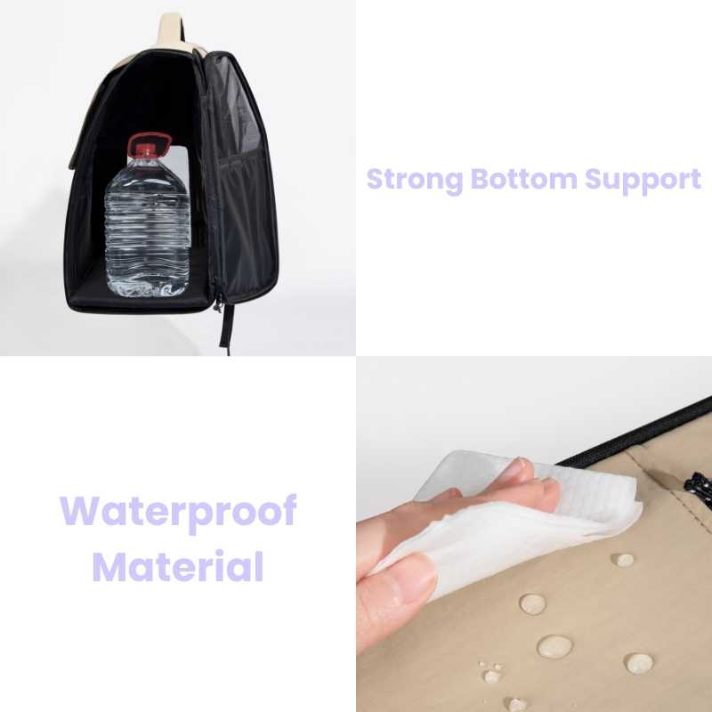 FirstClass Pet Carrier Bag with strong bottom support & waterproof material for safe pet transport