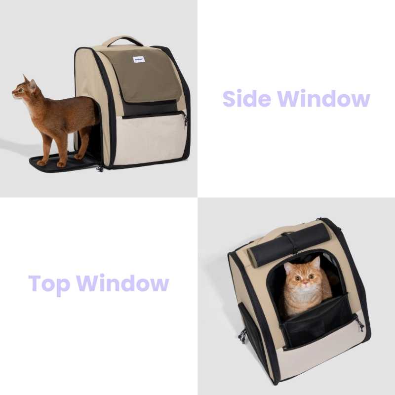 FirstClass Pet Carrier Bag with side/top windows for pet visibility during travel