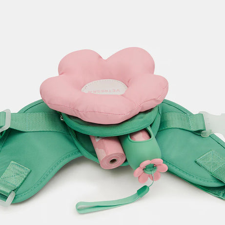 Vetreska Flora Dog Harness with backpack & Collar & Lead 3-in-One Set