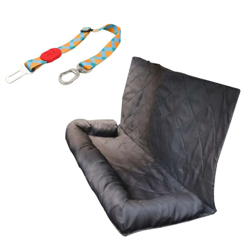 Dog Car Seat Belt Supersave Bundle: Belt + Dog Car Bolster