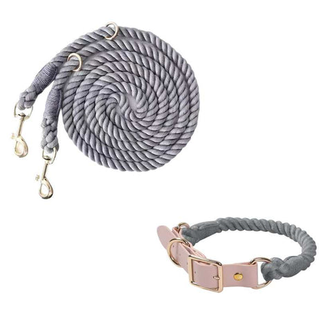 Versatile Hands-Free Dog Walking Kit Lead & Collar Grey