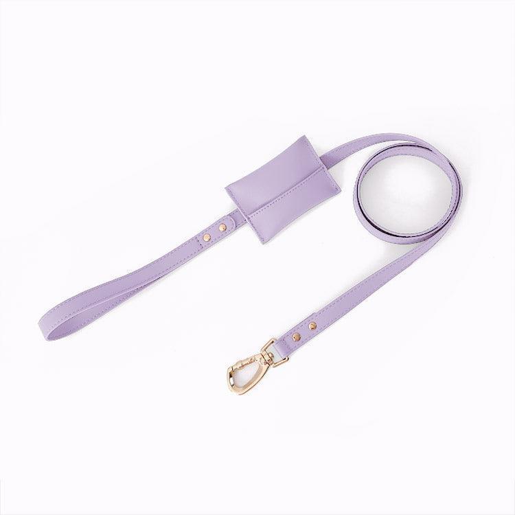 Hoop Vegan Leather Dog Harness Kit Leash Purple Standard