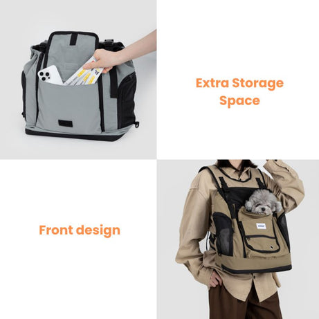 urbanTrail Multifunctional Pet Front Carrier Bag with Extra Storage Pockets and Front Design for Easy Pet Carrying
