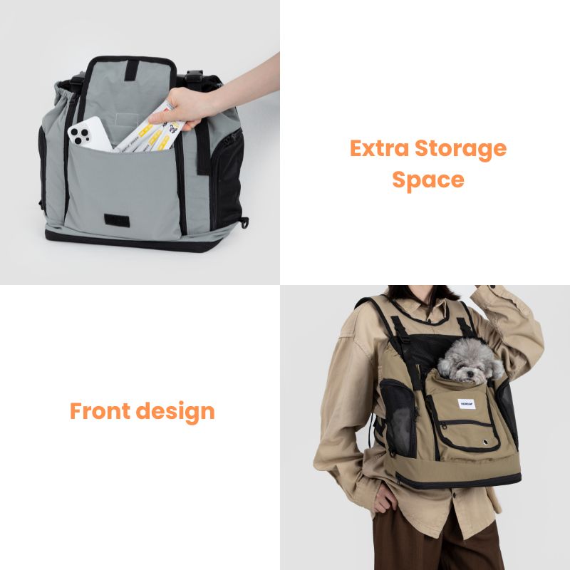 urbanTrail Multifunctional Pet Front Carrier Bag with Extra Storage Pockets and Front Design for Easy Pet Carrying