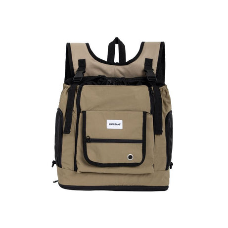 UrbanTrail multifunctional pet front carrier bag in beige and black with multiple storage pockets for safe pet travel