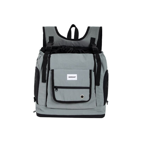 urbanTrail Multifuncational Pet Front Carrier Bag - Gray/Black Backpack Style with Multiple Pockets for Dog Walking & Travel