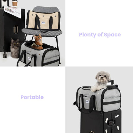 UrbanTrail foldable pet airline travel carrier: spacious interior, portable design for safe pet travel.
