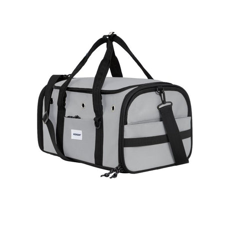 UrbanTrail foldable pet airline travel carrier - gray/black soft-sided bag with straps for safe pet transport