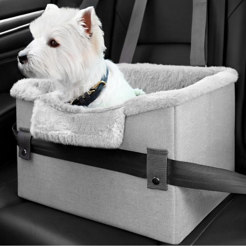 Q-Safe Dog Car Booster for Small Dogs Grey