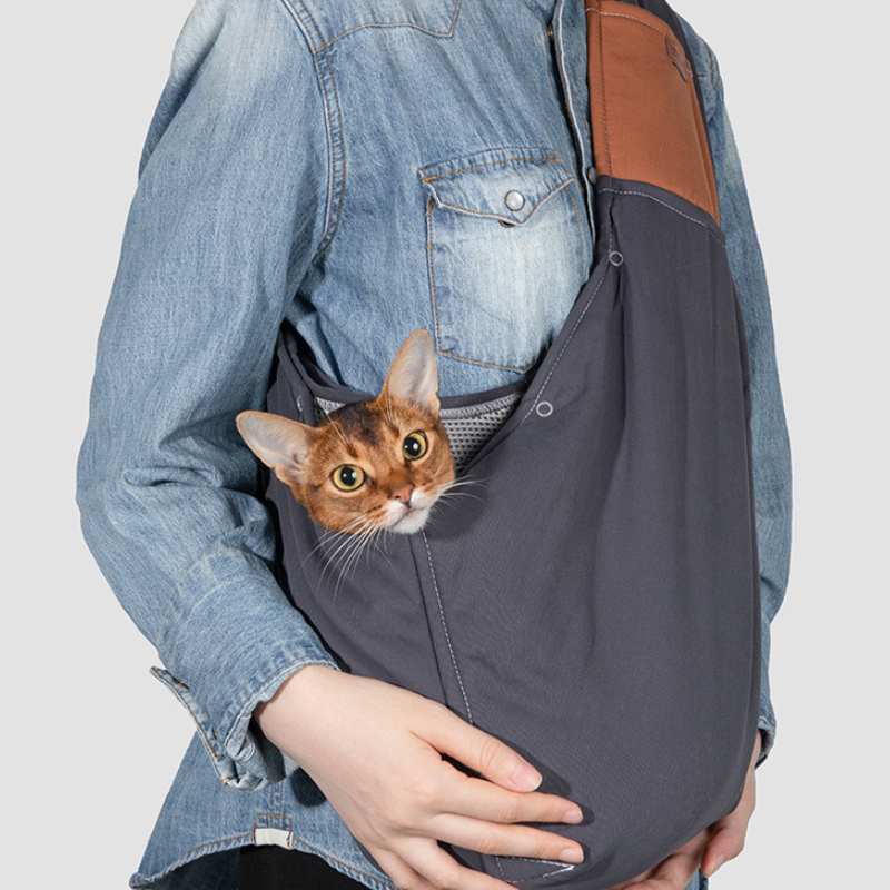 Superlight Pet Sling Carrier Bag Grey Air