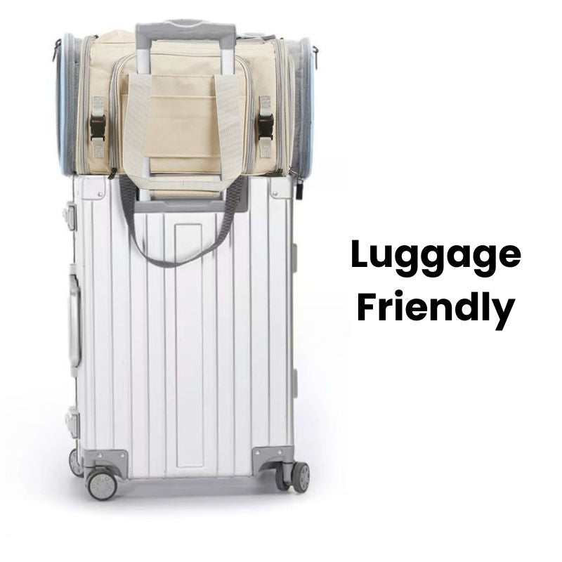 Traveler Expandable Pet Carrier Bag - Air Approved, luggage friendly design for easy pet travel.