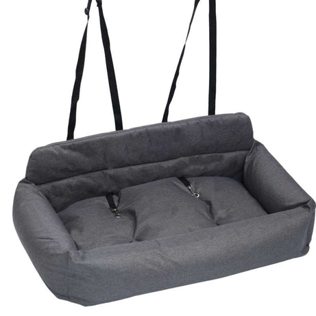 UltraSoft Large Dog Car Bed Grey Large Two-Row