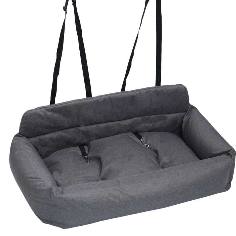 UltraSoft Large Dog Car Bed Grey Large Two-Row