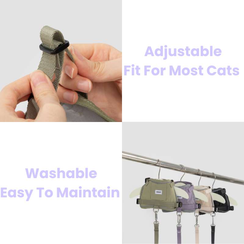 VestFit Cat Walking Kit (Tracker pocket & Leash Included)