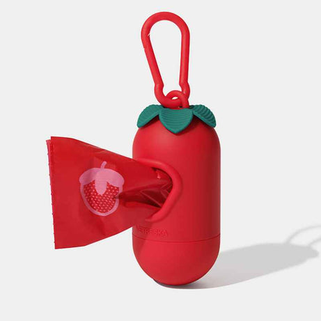 Vetreska Scented Poop Bag Dispensers and Bags| Flora & Cherry Blossom & Strawberry Strawberry 1 dispenser + 7 rolls