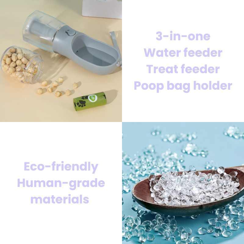 3-in-one Portable Dog Water Bottle