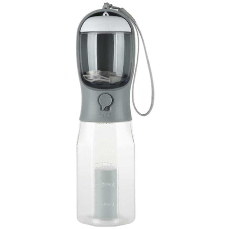 3-in-one Portable Dog Water Bottle Grey Large
