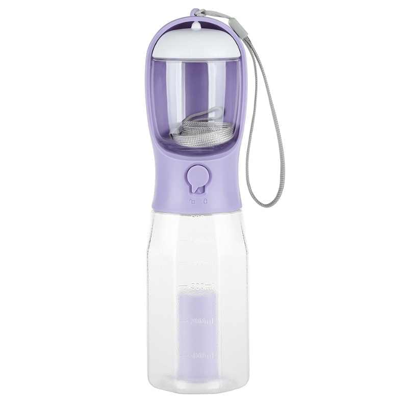 3-in-one Portable Dog Water Bottle Purple Large