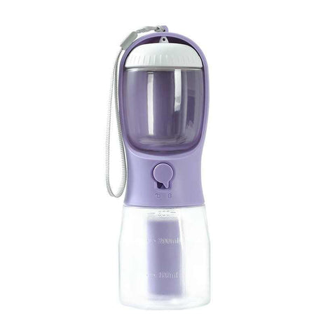 3-in-one Portable Dog Water Bottle Purple Small