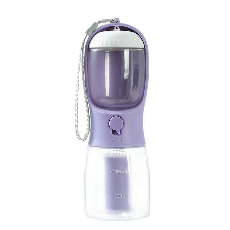 3-in-one Portable Dog Water Bottle Purple Small