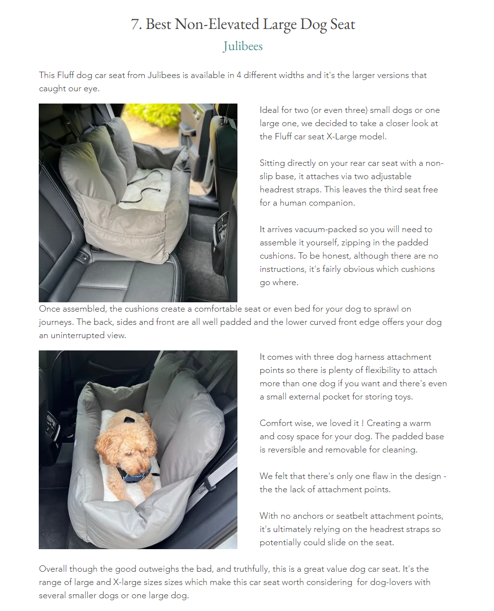 Fluff Dog Car Seat
