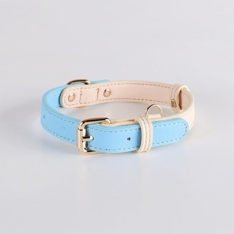 Genuine Leather Dog Collar Kit Collar Blue