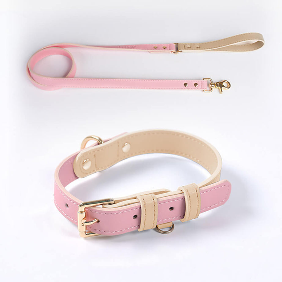 Genuine Leather Dog Collar Kit All-IN-ONE(On Sale!) Pink