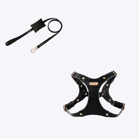 Hoop Vegan Leather Dog Harness Kit All-IN-ONE Black