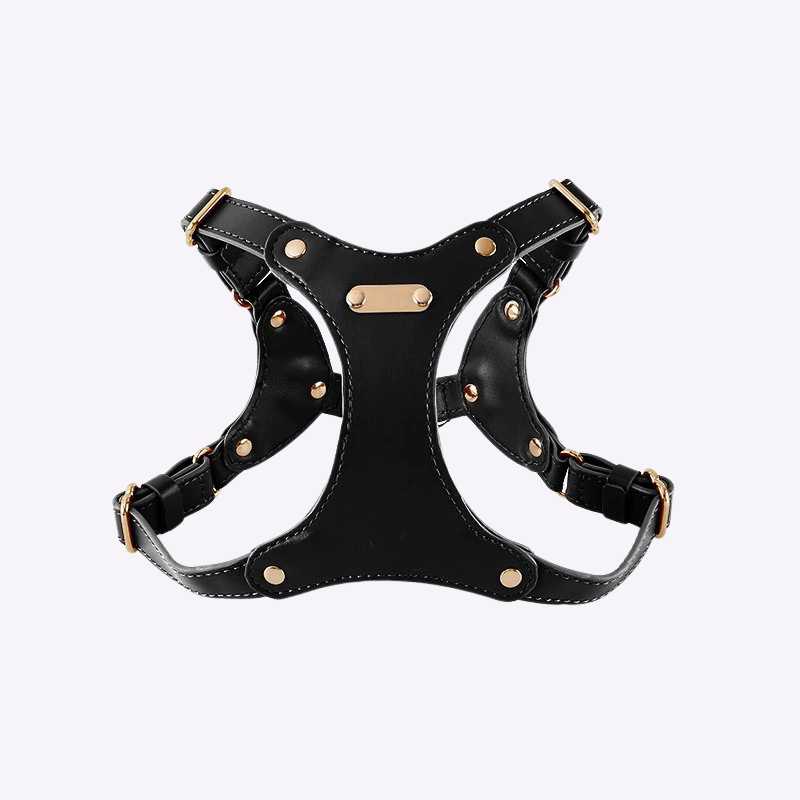 Hoop Vegan Leather Dog Harness Kit Harness Black