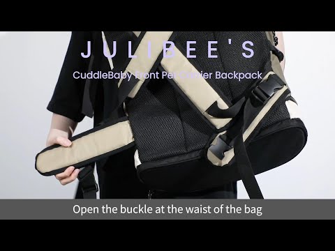 How to wear Julibee's CuddleBaby Front Pet Carrier Backpack