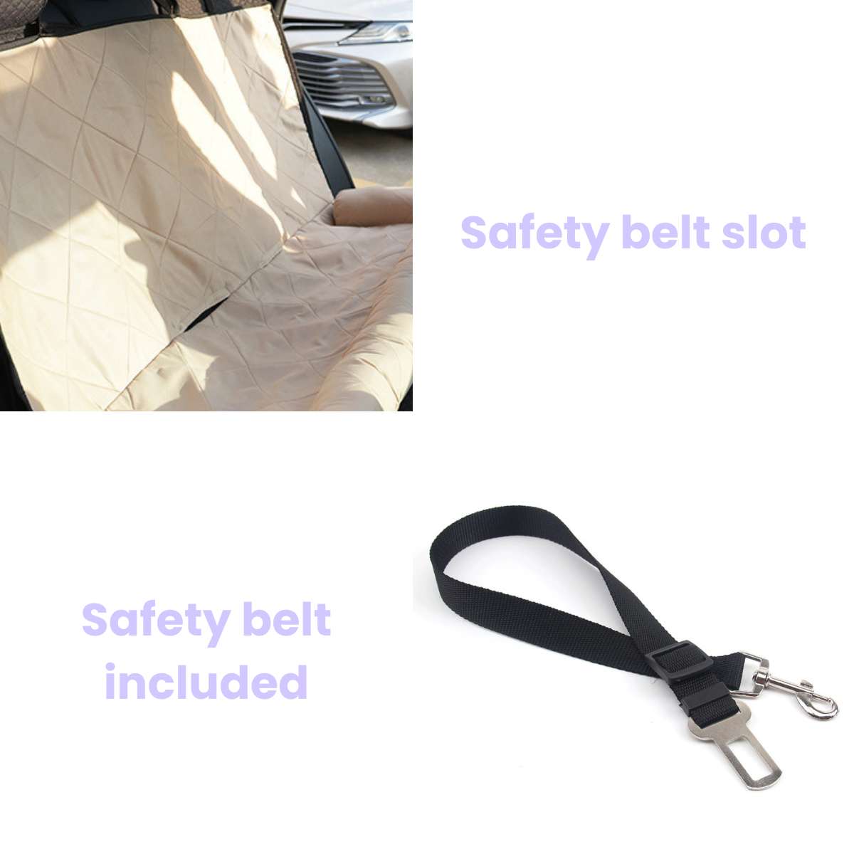 X-Large Dog Car Seat Mat（safety belt included）